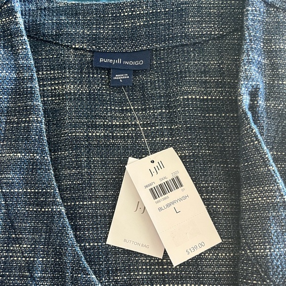 J.Jill purejill indigo textured jacket in blueberry wash - L - Picture 5 of 7